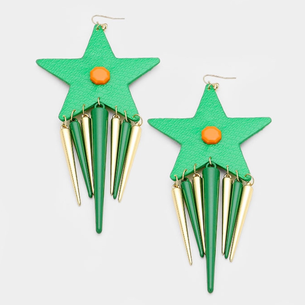 STAR DROP SPIKE EARRINGS